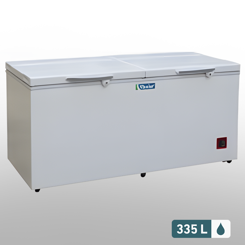 335L Chest Freezer (Closed Lid) – A 335L chest freezer with a spacious storage capacity and a durable exterior.