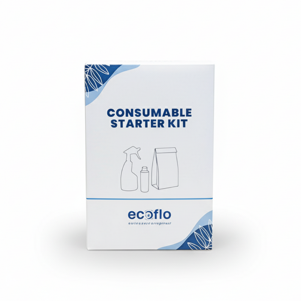 Ecoflo consumable starter kit packaging front view on a white background