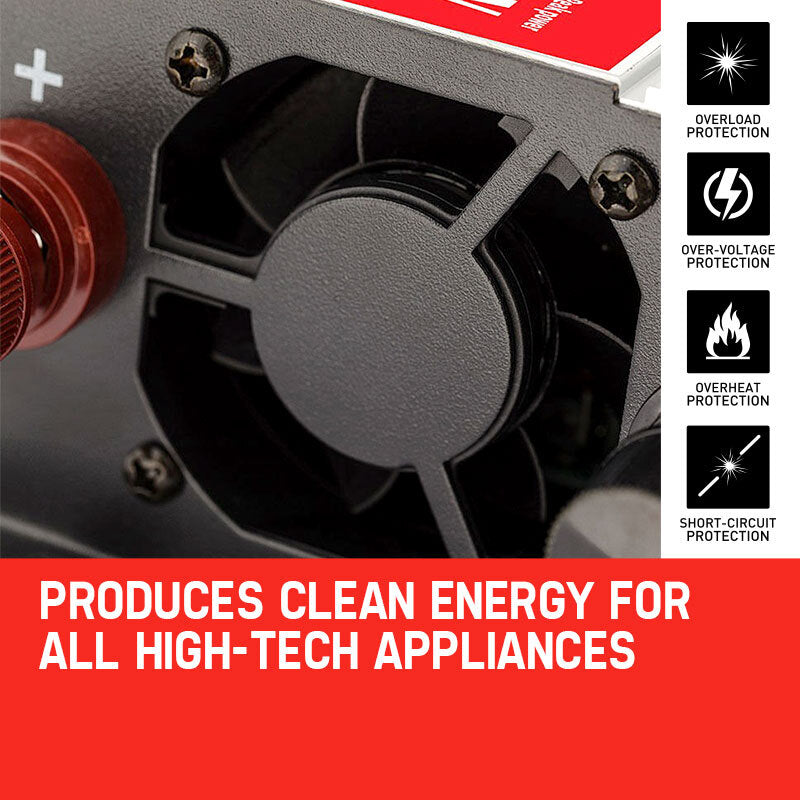 A close-up of the cooling fan on the inverter, illustrating its efficiency in maintaining optimal performance while producing clean energy.