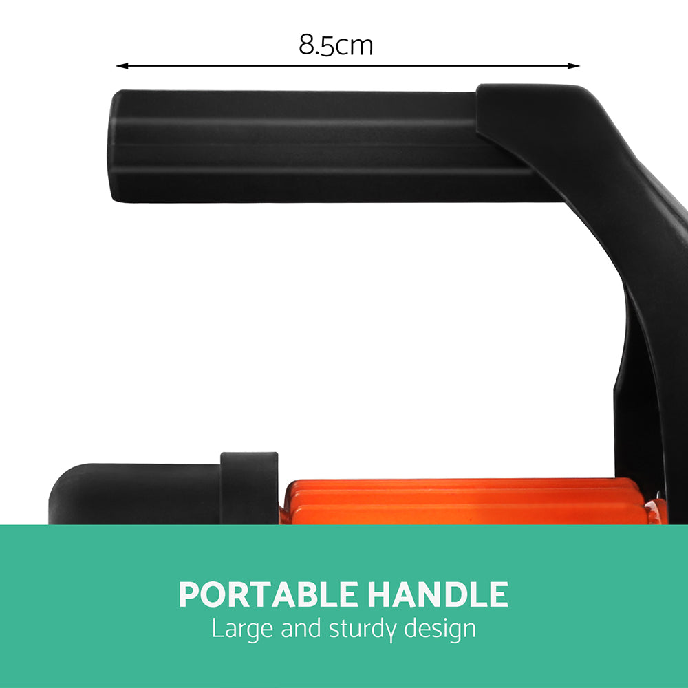 Ergonomic portable handle for easy transport and mobility of the water pump