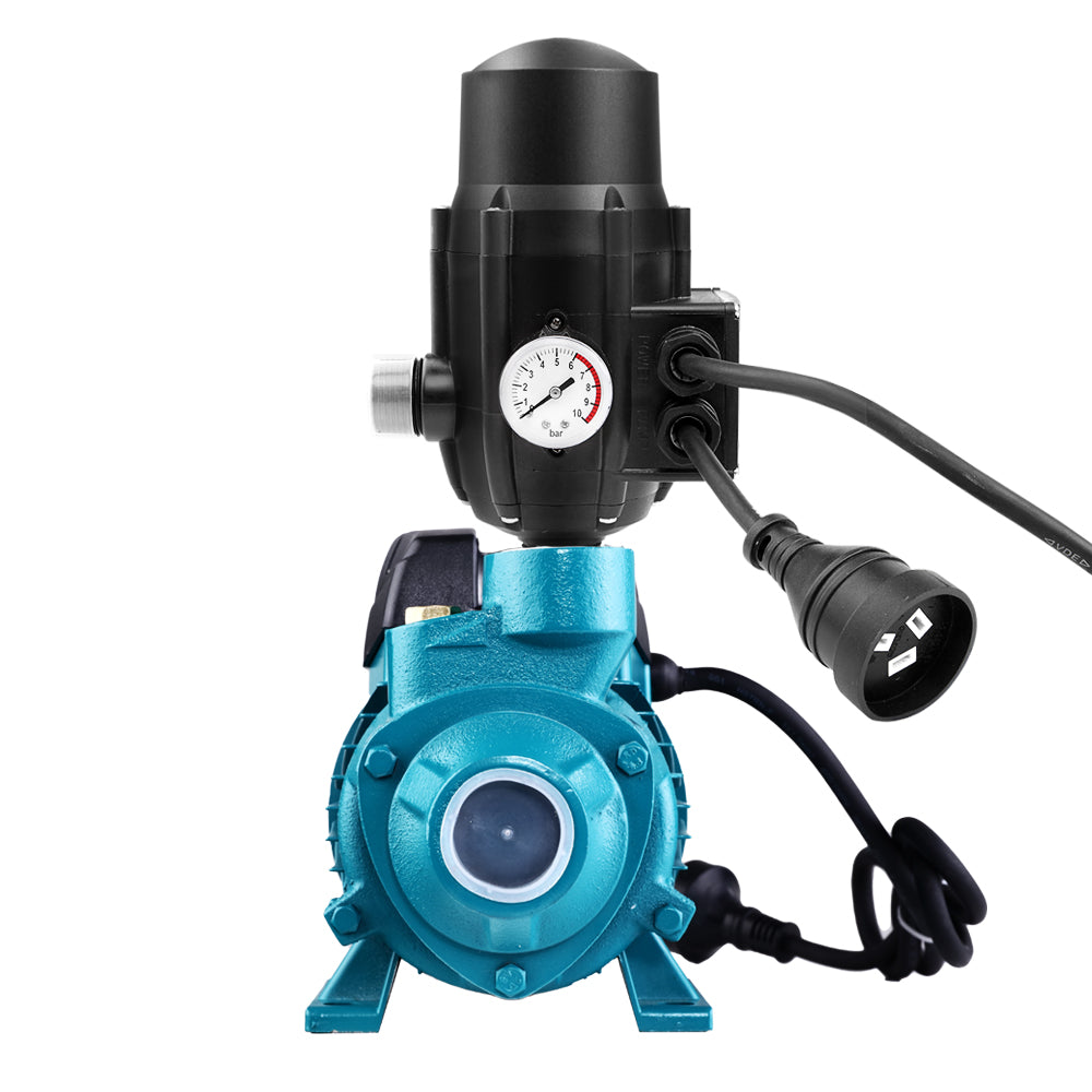 Front view of the pump showcasing its compact design and robust motor