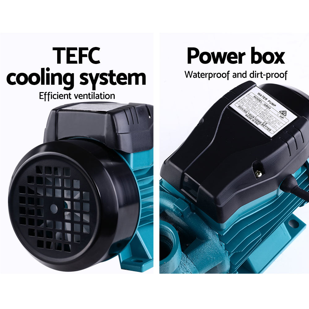 Close-up of TEFC cooling system and power box for reliable and safe operation