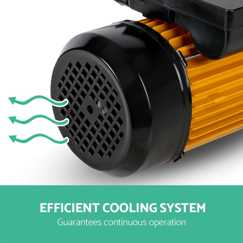 Close-up view of the pump's efficient cooling system for enhanced performance and durability.