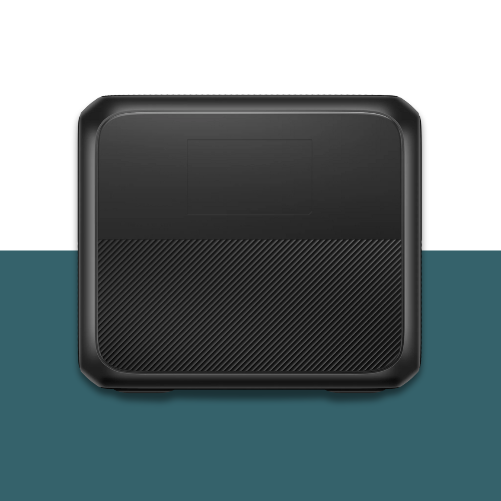 Rear view of the Bluetti unit focusing on the textured casing and handle design.