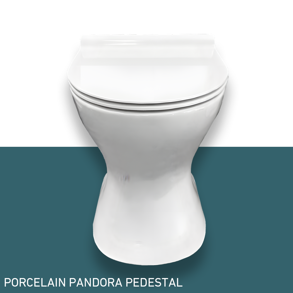 Ecoflo Porcelain Pedestals and Seats closed lid front view