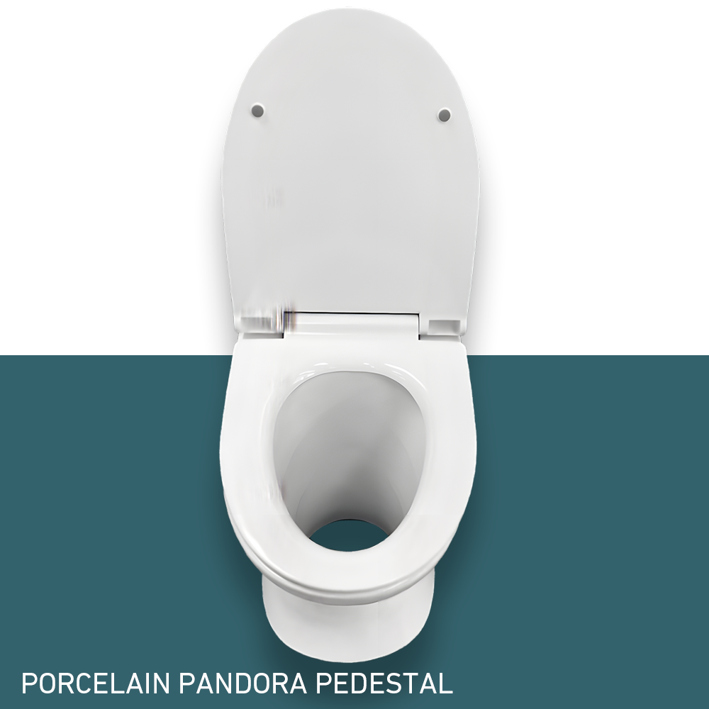 Ecoflo Porcelain Pedestals and Seats open lid top view