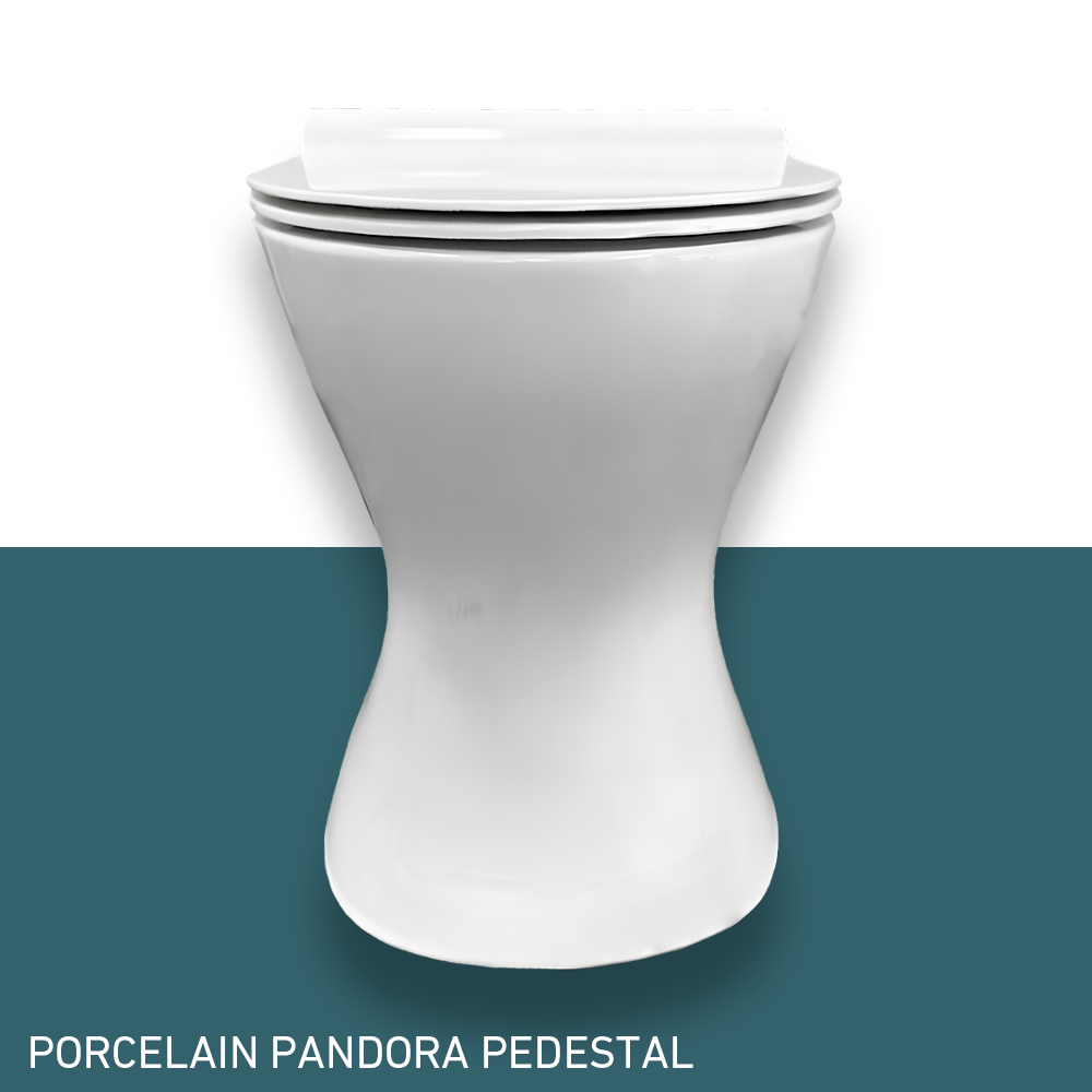 Ecoflo Porcelain Pedestals and Seats front view closed lid