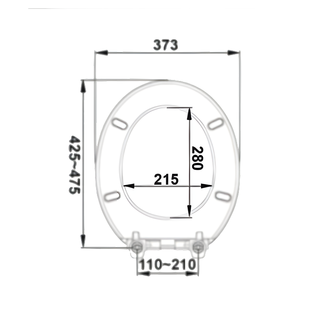dimensions of Ecoflo Premium Timber Toilet Seat (Soft Close)