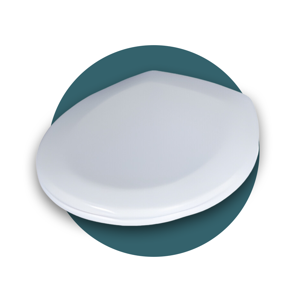 closed lid of Ecoflo Soft-Close Standard White Toilet Seat