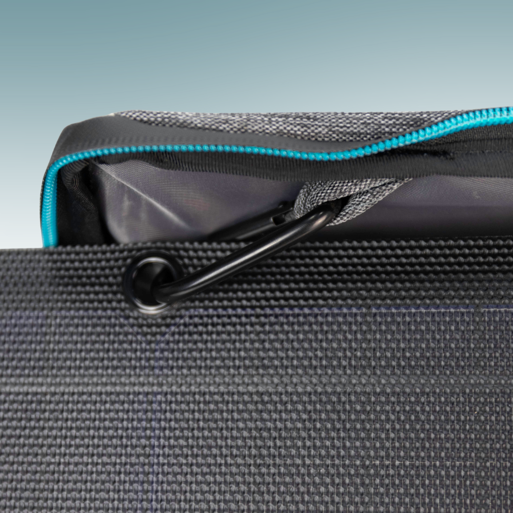 Close-up of a ecoflow portable solar panel