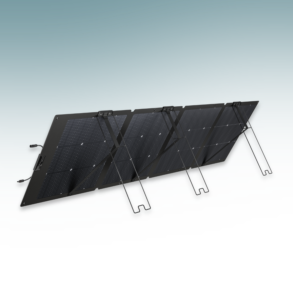 Foldable solar panel on a light gray background