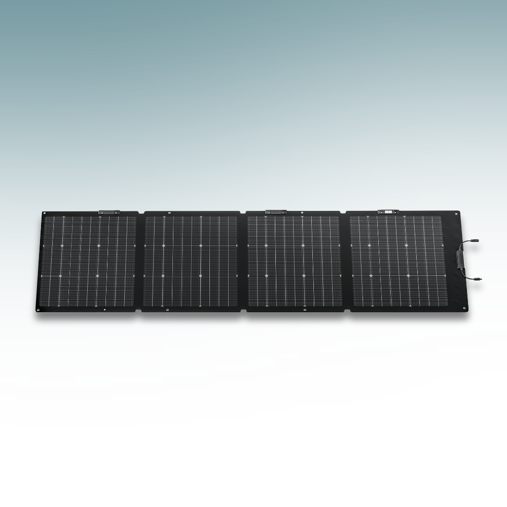 Foldable solar panel on a light gray background
