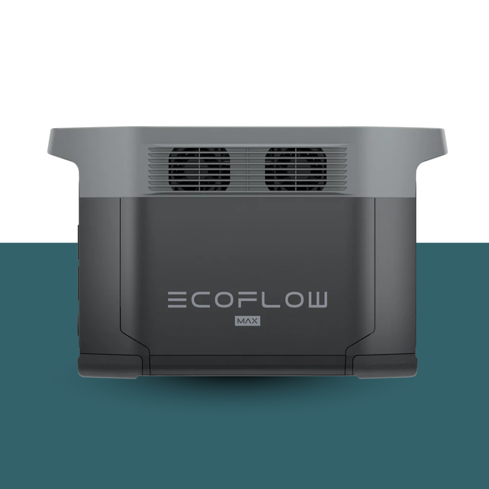 EcoFlow device on a white and blue gradient background