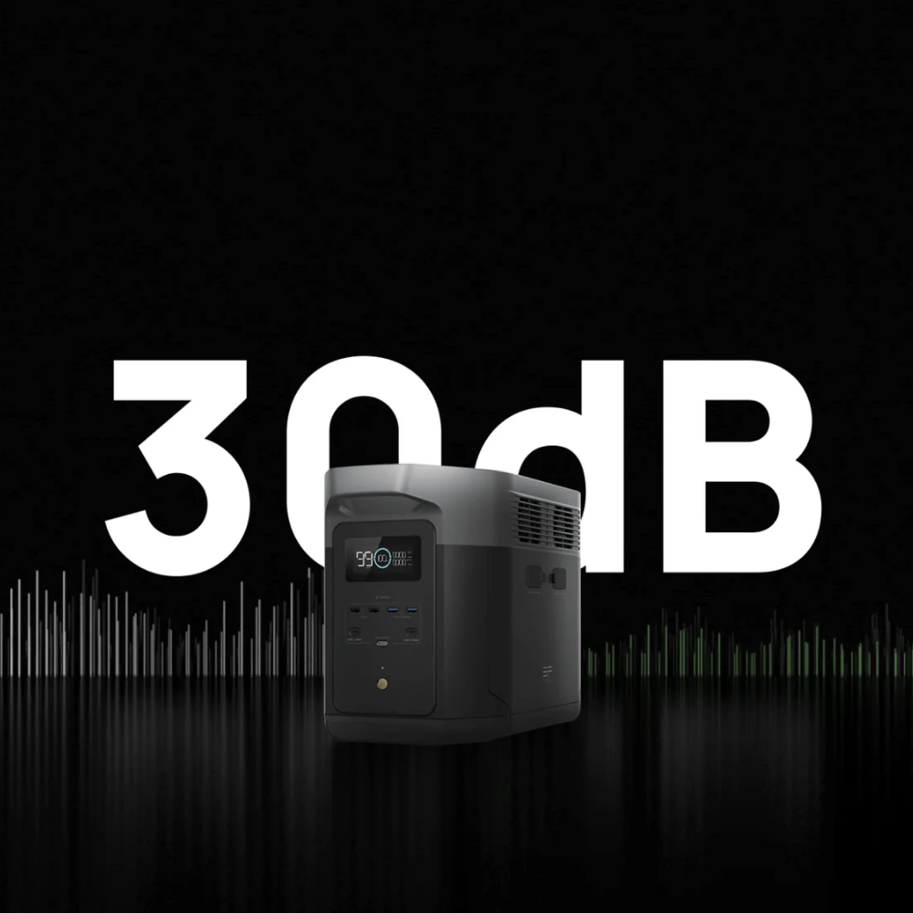 Black and gray device with '30 dB' text on a black background