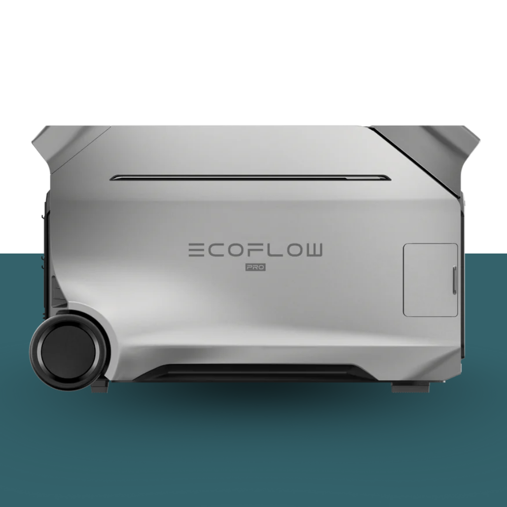 EcoFlow device on a white and blue gradient background