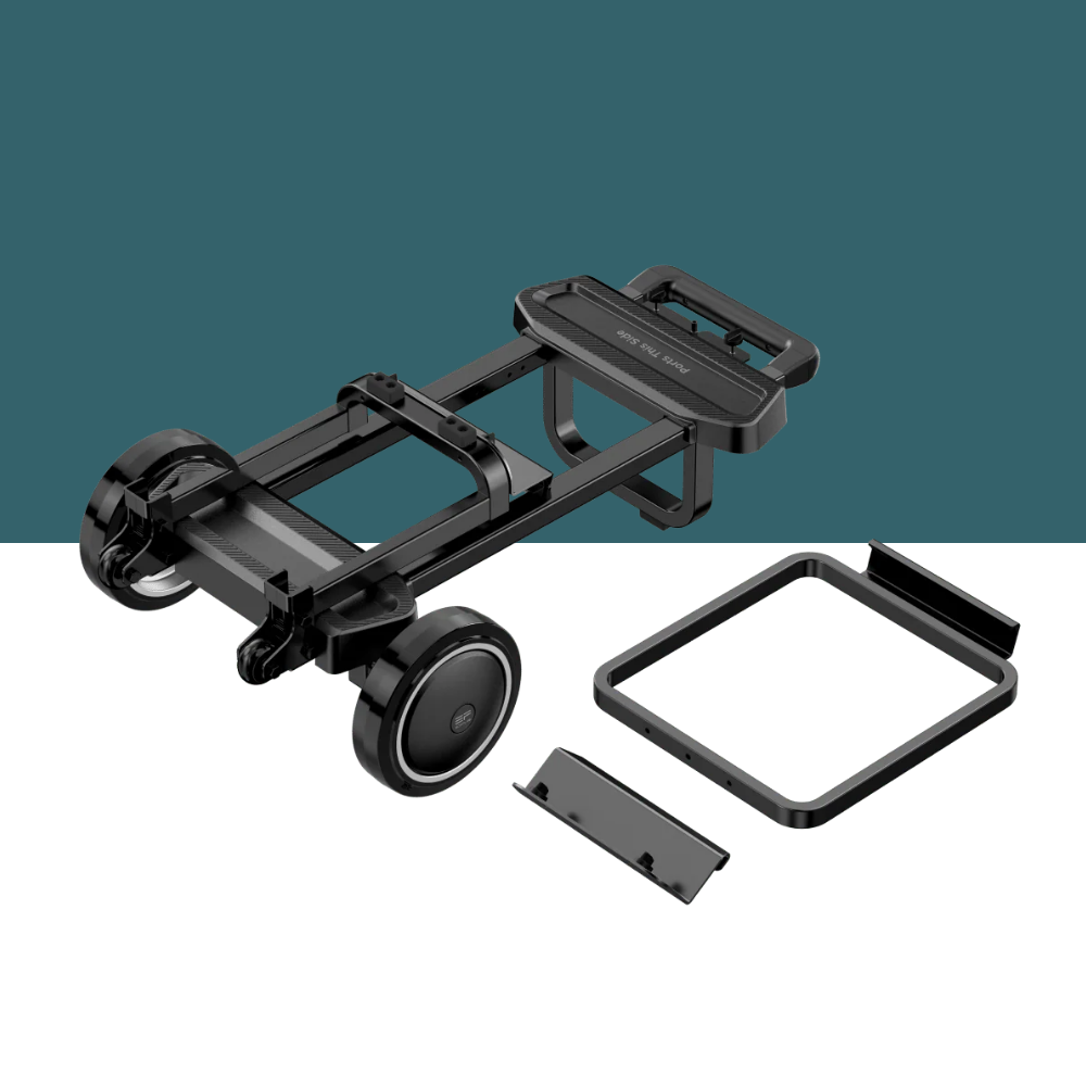 ecoflow delta pro ultra trolley on white and teal background