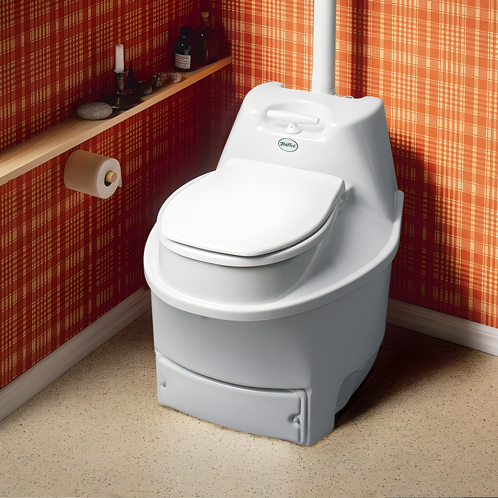 toilet room with checkered wallpaper