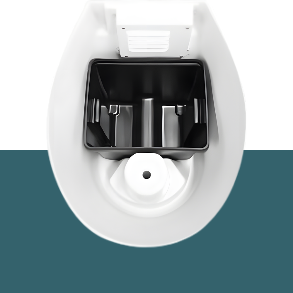 Inner Waste Compartment: Internal compartment view, highlighting the waste collection area and separator within the EcoLet Separera Mini model.