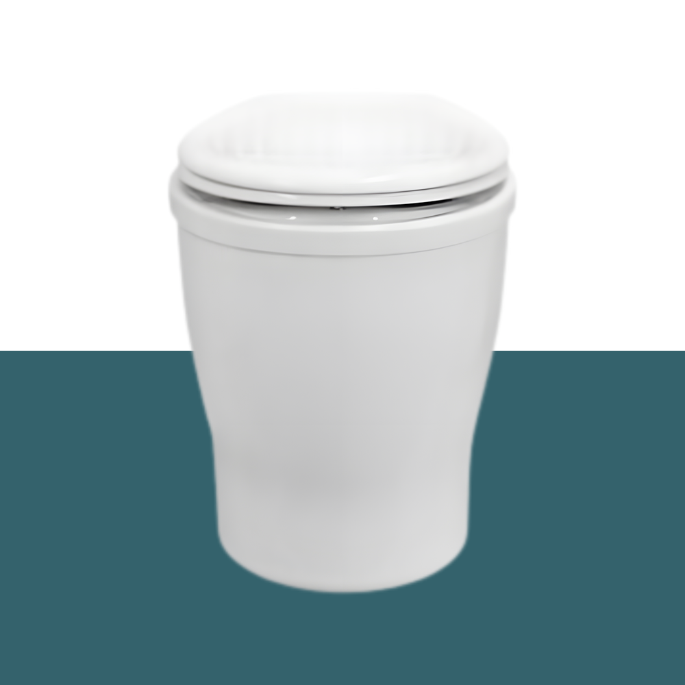 Side Profile with Lid Closed: Profile view of the EcoLet Separera Mini with lid closed, emphasising the unit’s streamlined design.