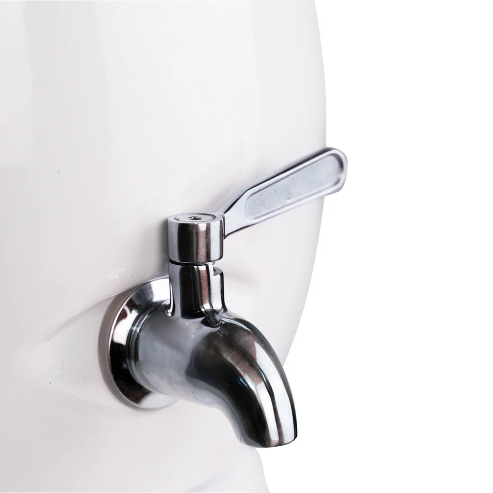 Chrome faucet on a white background