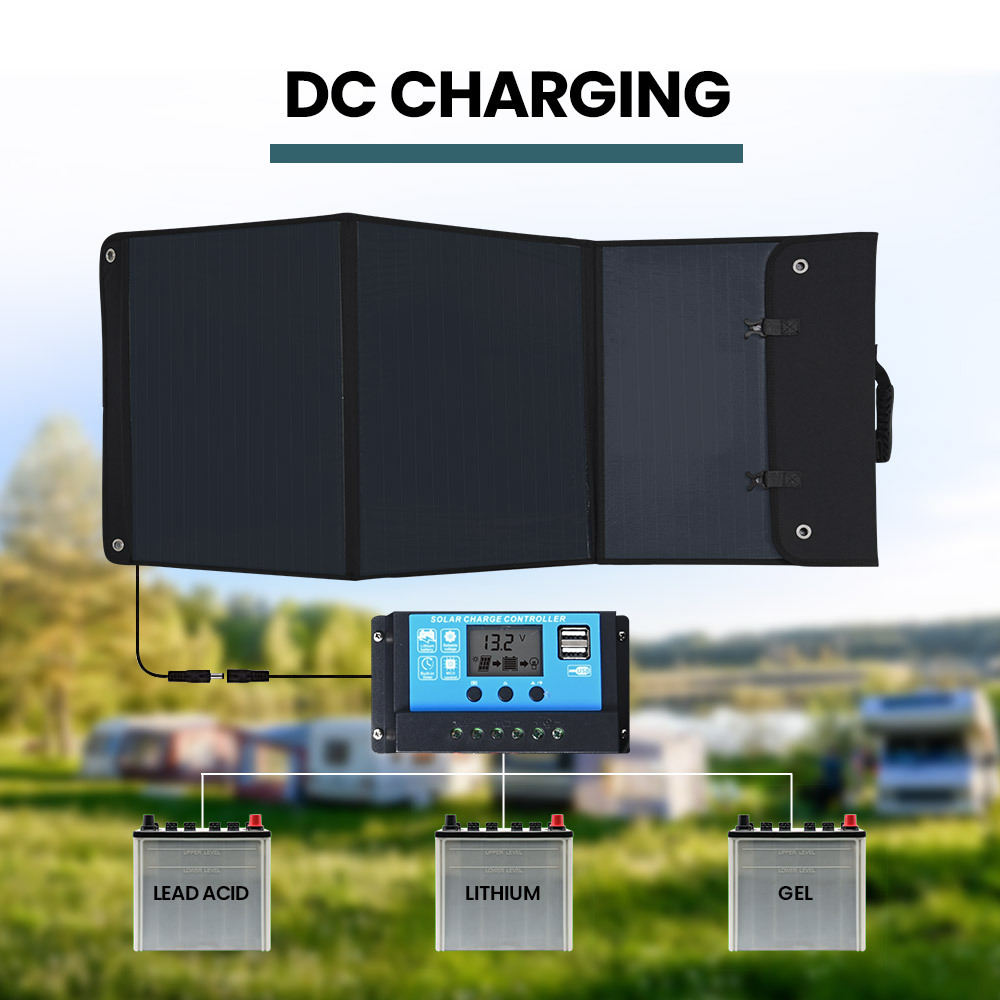 dc charging of GENPOWER 100W Portable Folding Solar Panel