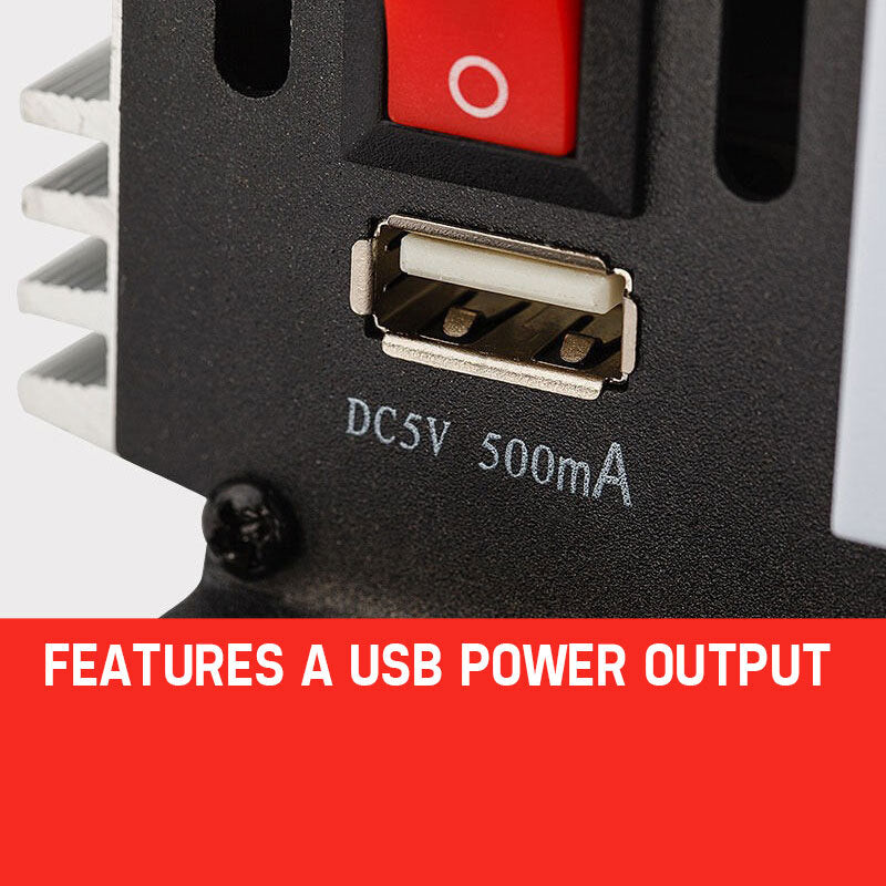 Highlighting the integrated USB port, allowing you to charge devices such as smartphones, tablets, and other USB-compatible gadgets.