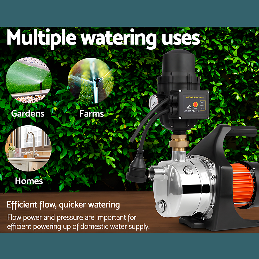 Giantz 1500W High Pressure Garden Water Pump Black