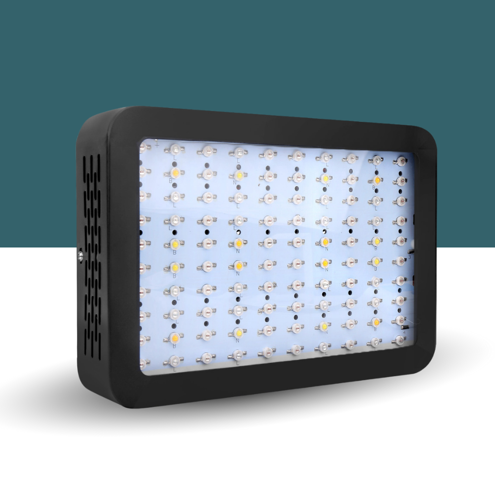 LED light panel with visible LED components on a gradient background