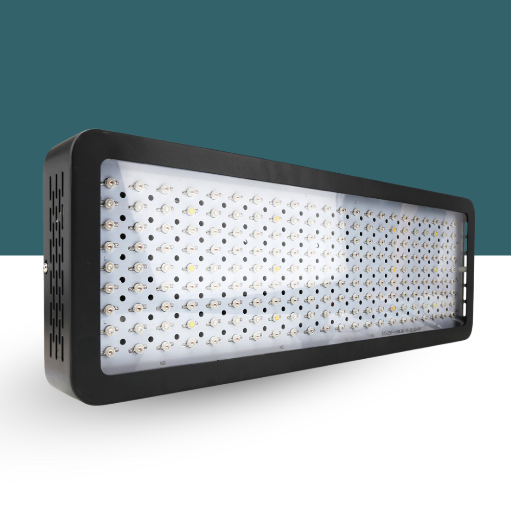 Rectangular LED light fixture on a white background