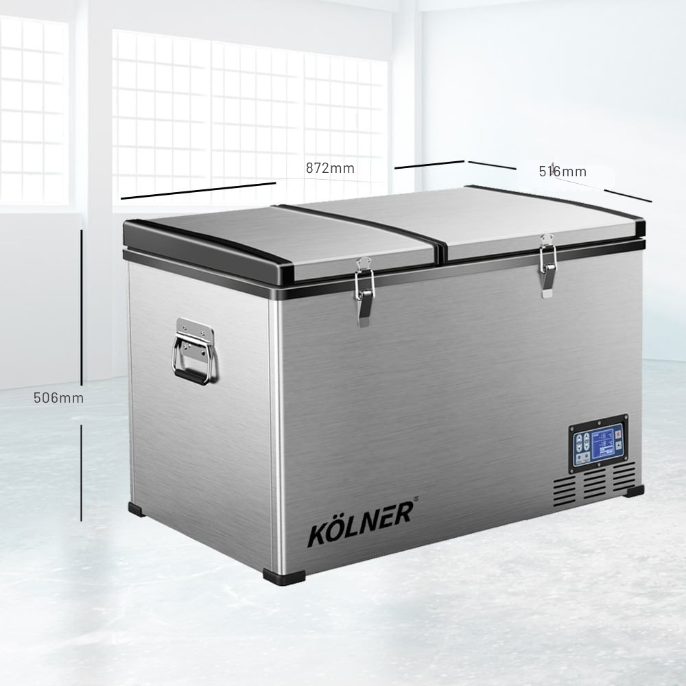 Kölner refrigerator with dimensions displayed on a white background