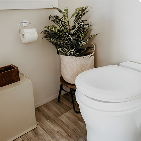 toilet room with Nature Loo NL3 Composting Toilet with 3 Composting Chambers