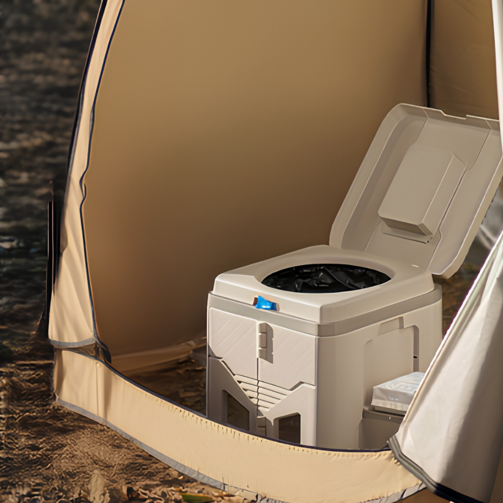 New Aim Foldable 3-in-1 Portable Toilet with Odour-Proof Lid