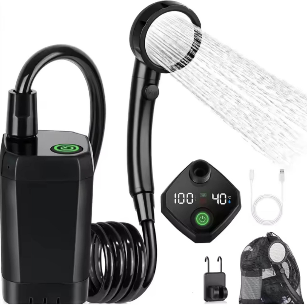 Social Hike Portable Camping Shower Kit With Rechargeable Pump