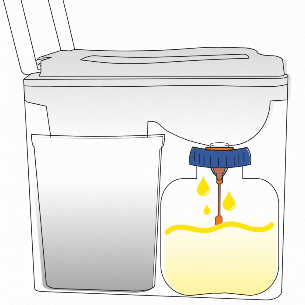 Animation of Trelino® Composting Toilet Urine Canister With Lid