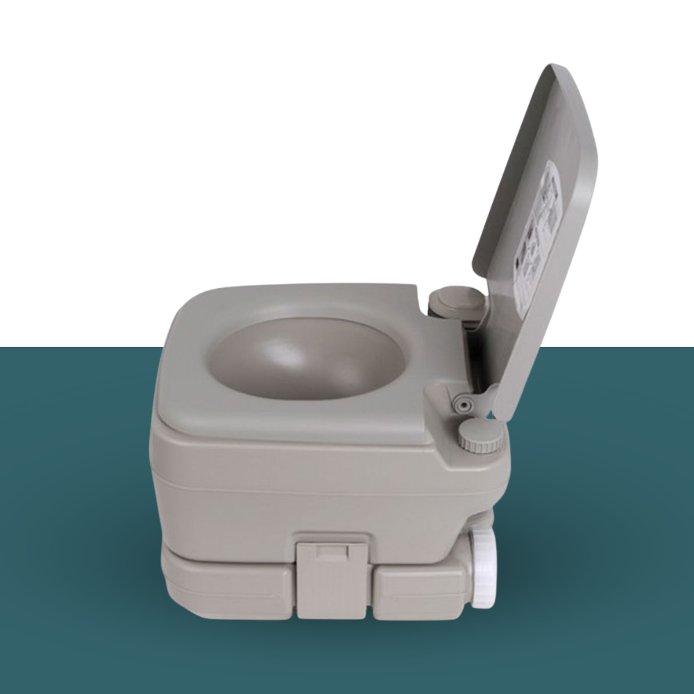 Hand inserting spout cap after emptying waste.