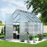 garden and outdoor view with 2.4m Greenfingers Aluminium Polycarbonate Green House Garden Shed