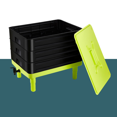 side view of 60L Large 3-Tray Worm Compost Bin