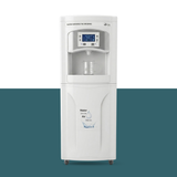 White water dispenser with digital display on a teal background