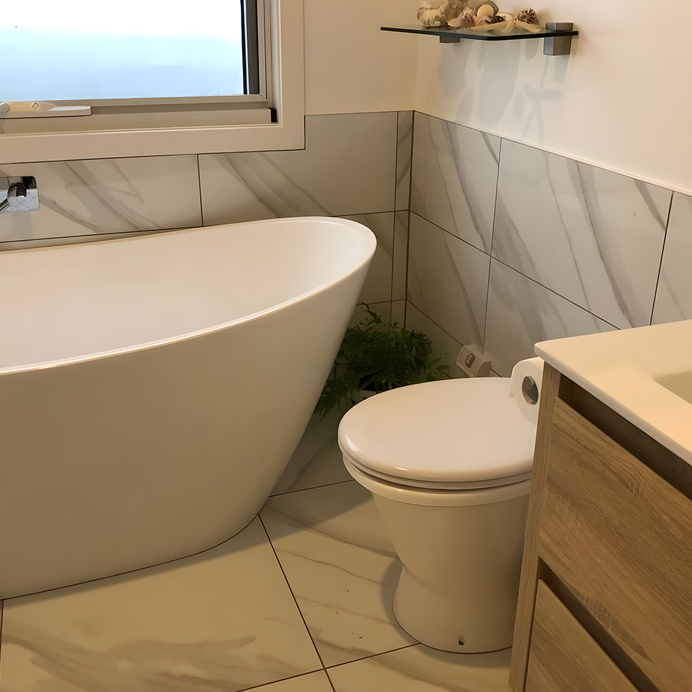 bathroom view with Ecoflo Premium Polymarbe Pedestal (ex seat)