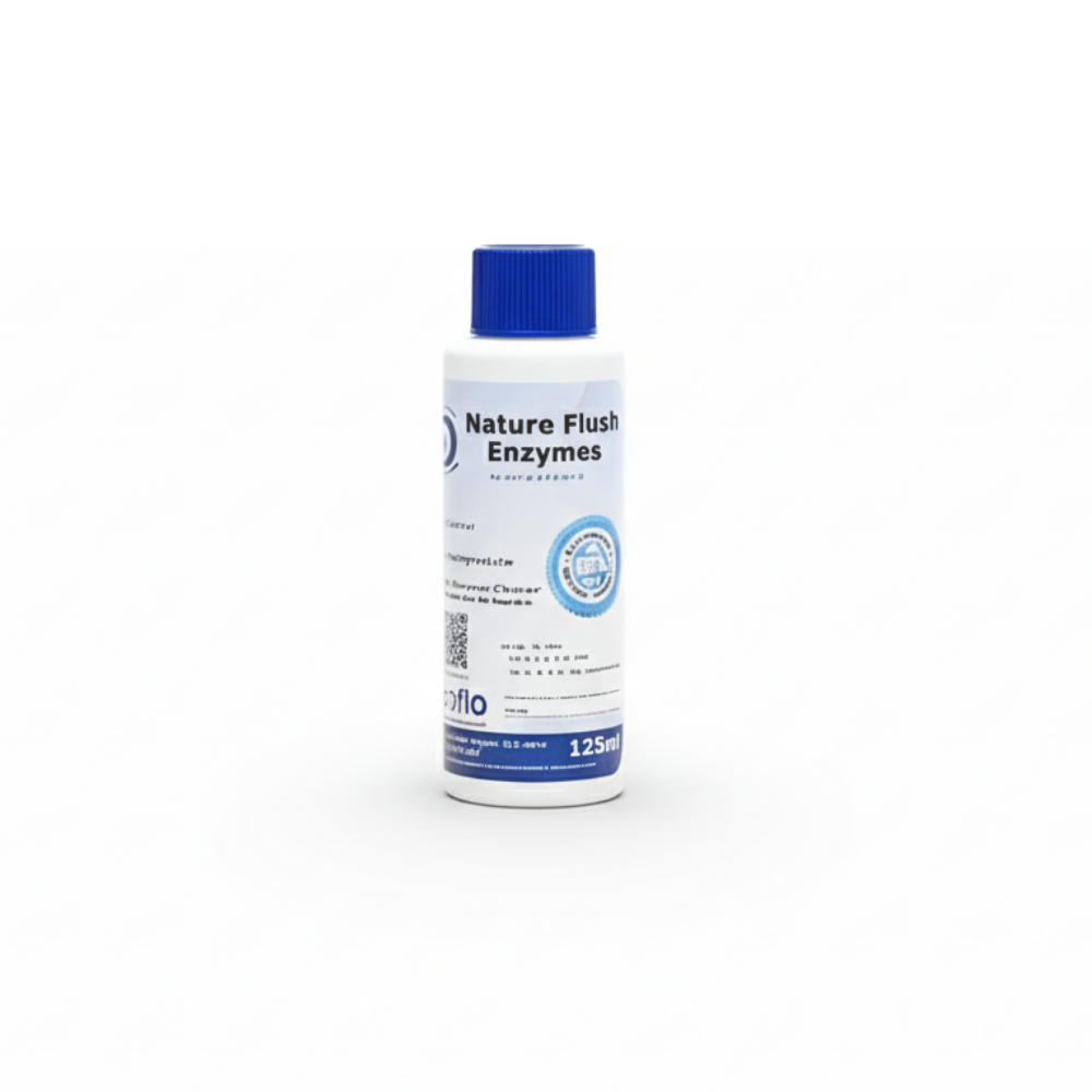 125 ml bottle of Nature Flush Enzymes front view on a white background