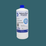 front view of a 1 liter bottle of Nature Flush Enzymes on a solid green background
