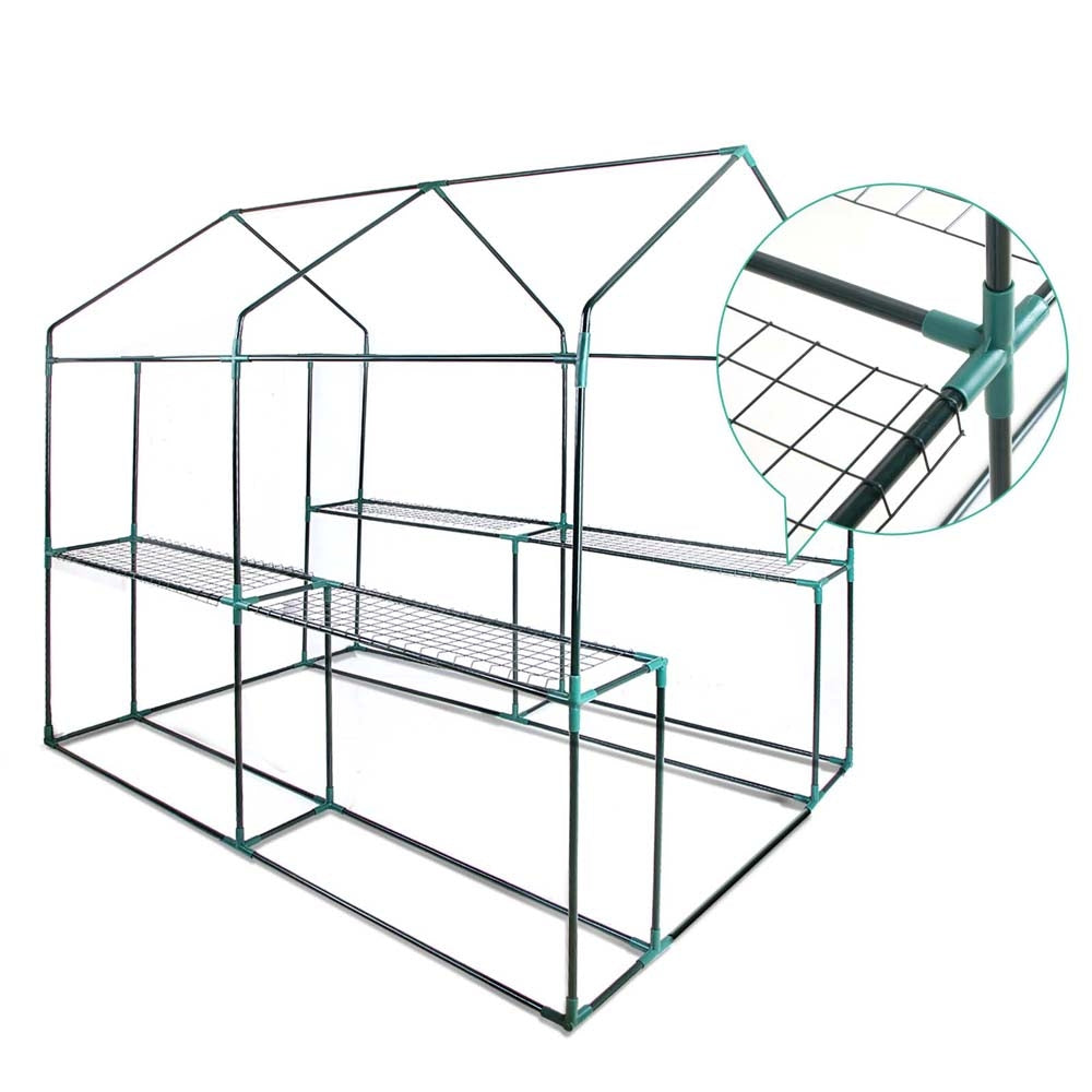 Greenfingers 1.2 x 1.9 x 1.9M W4-Shelf Walk in Greenhouse