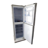 Solazone 12V/24V Solar DC Merchandising Display Fridge (1) – Open two-door fridge in a modern kitchen, showcasing spacious storage compartments and LED lighting.
