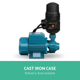 Cast iron case providing strength and durability for the water pump