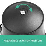 Adjustable start-up pressure dial for customizable water pressure settings