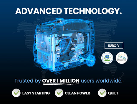 Graphic showcasing advanced inverter technology for clean and stable power delivery, ideal for sensitive electronics.