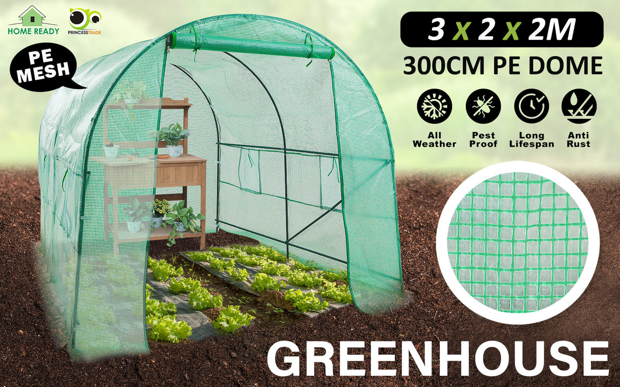 Home Ready 3 x 2 x 2M PE Walk In Greenhouse Tunnel