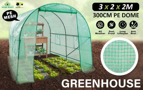 Home Ready 3 x 2 x 2M PE Walk In Greenhouse Tunnel