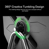 A detailed view of the 360-degree tumbling mechanism, highlighting how it facilitates thorough mixing and faster decomposition.