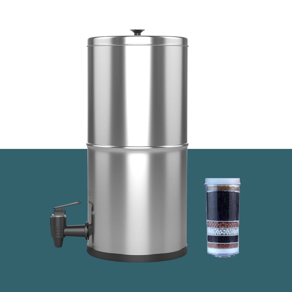 side view of Aimex Stainless Steel 304 8 Stage Water Filter System